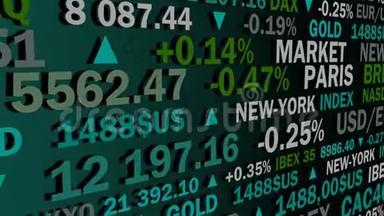 股票市场指数和实际利率与绿色阴影动画